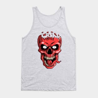 Red head skull tongue Tank Top